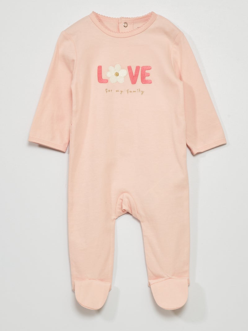 Pijama de punto con estampado ROSA - Kiabi
