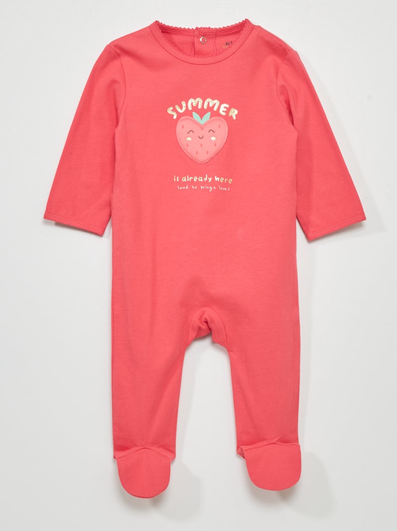 Pijama de punto con estampado ROSA - Kiabi