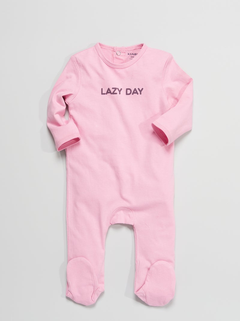 Pijama de punto con mensaje estampado PURPURA - Kiabi