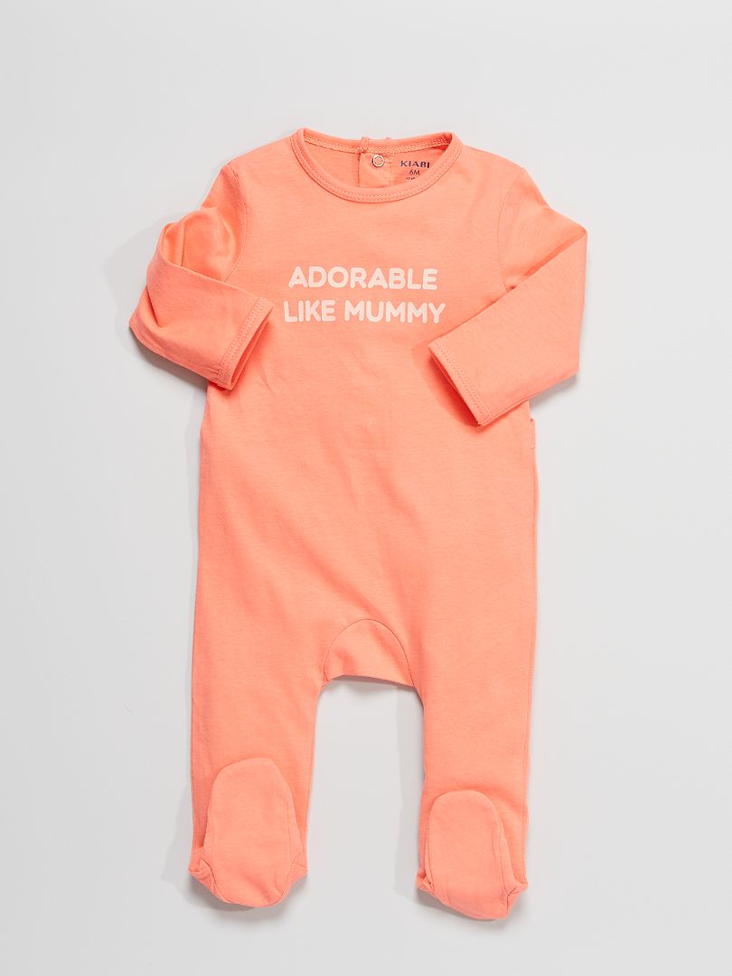 Pijama de punto con mensaje estampado ROSA - Kiabi