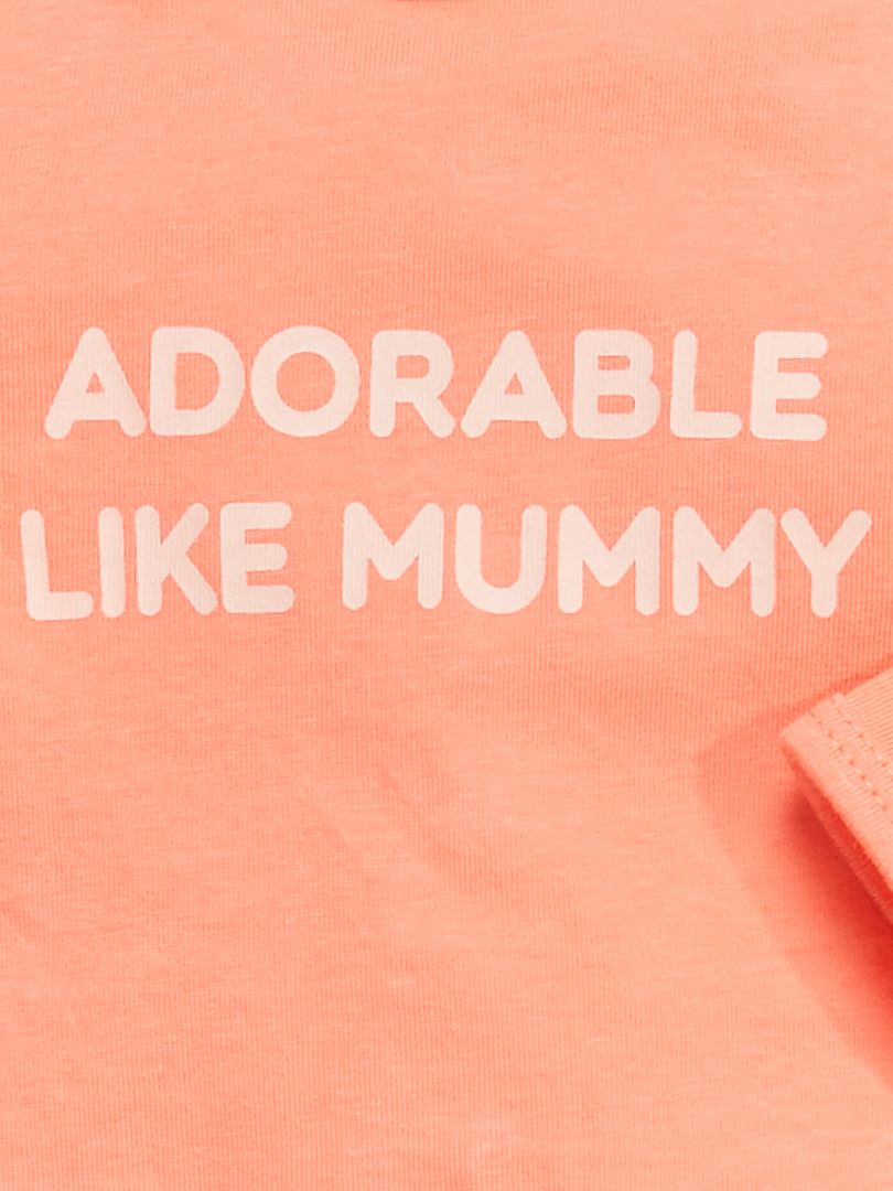 Pijama de punto con mensaje estampado ROSA - Kiabi