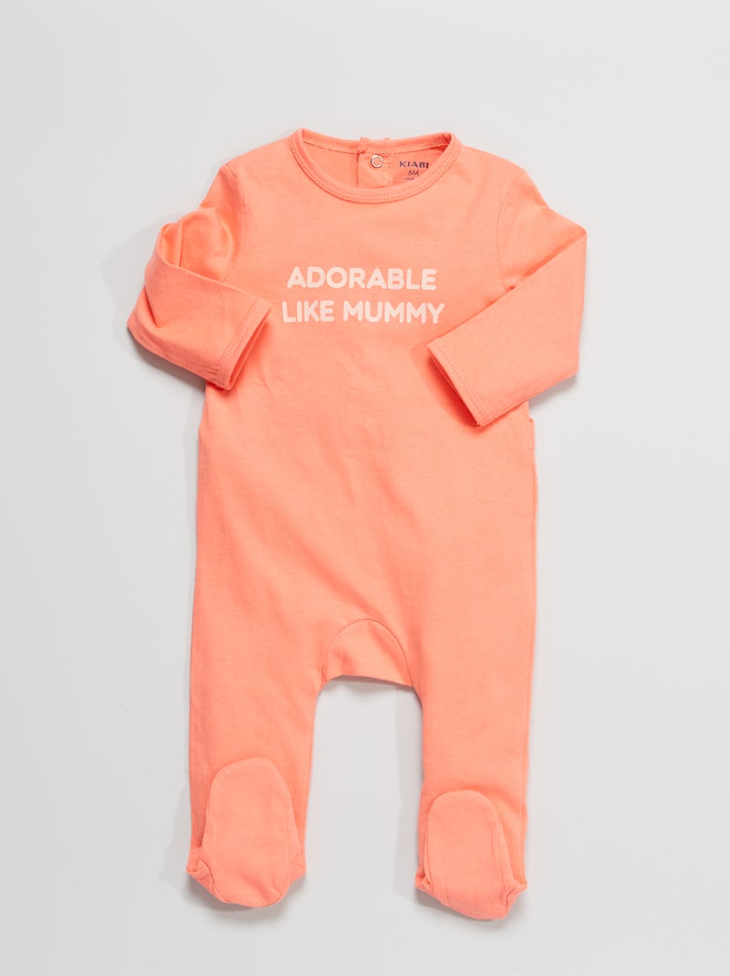 Pijama de punto con mensaje estampado ROSA - Kiabi