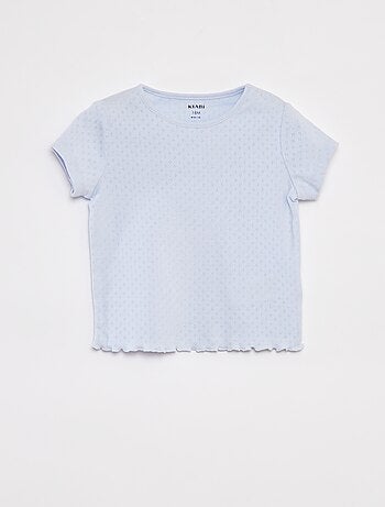 Pijama de punto pointelle camiseta + pantalón corto 2 piezas