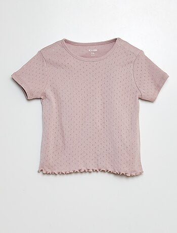 Pijama de punto pointelle camiseta + pantalón corto 2 piezas
