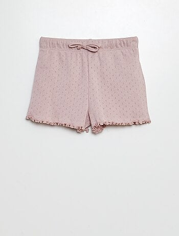 Pijama de punto pointelle camiseta + pantalón corto 2 piezas