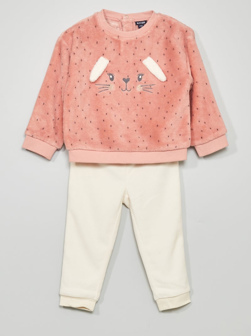 Pijama de punto polar - 2 piezas conejo - Kiabi