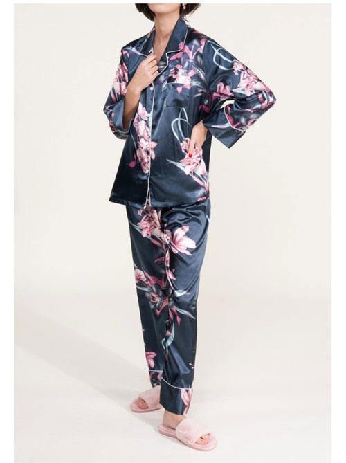 Pijama de satén fluido Kebello - Kiabi