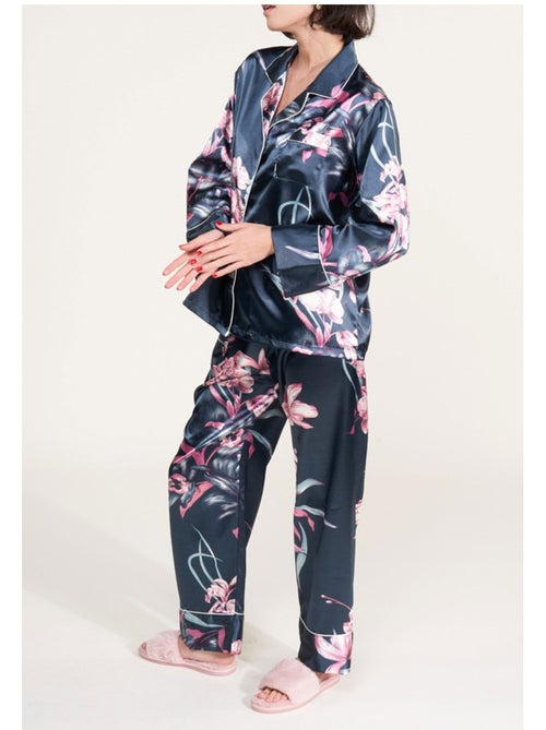 Pijama de satén fluido Kebello - Kiabi