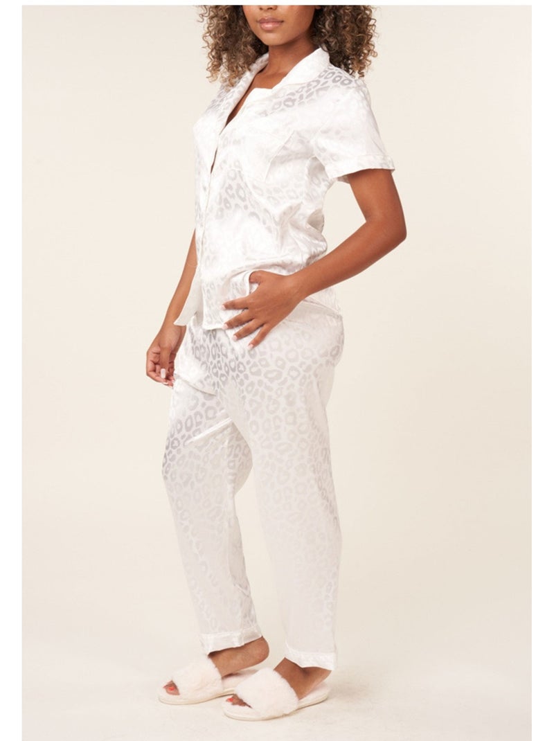 Pijama de satén fluido Kebello Blanco - Kiabi