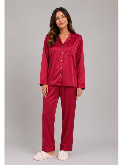 Pijama de satén fluido Kebello - Kiabi Pijama de satén fluido Kebello - Kiabi