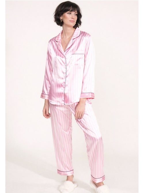 Pijama de satén fluido Kebello - Kiabi Pijama de satén fluido Kebello - Kiabi
