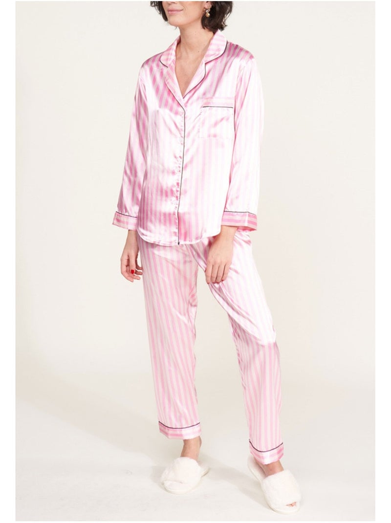 Pijama de satén fluido Kebello Rosa - Kiabi