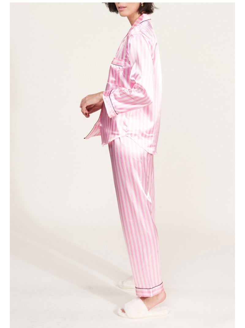 Pijama de satén fluido Kebello Rosa - Kiabi
