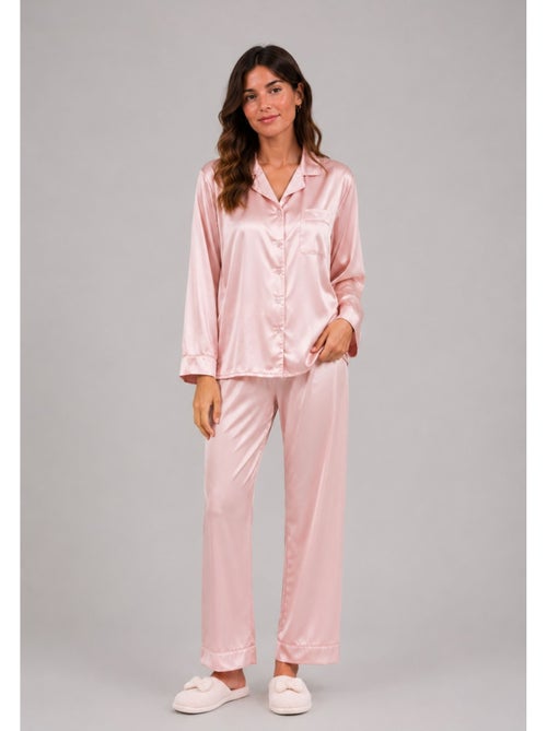 Pijama de satén fluido Kebello - Kiabi Pijama de satén fluido Kebello - Kiabi