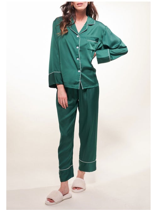 Pijama de satén fluido Kebello - Kiabi Pijama de satén fluido Kebello - Kiabi
