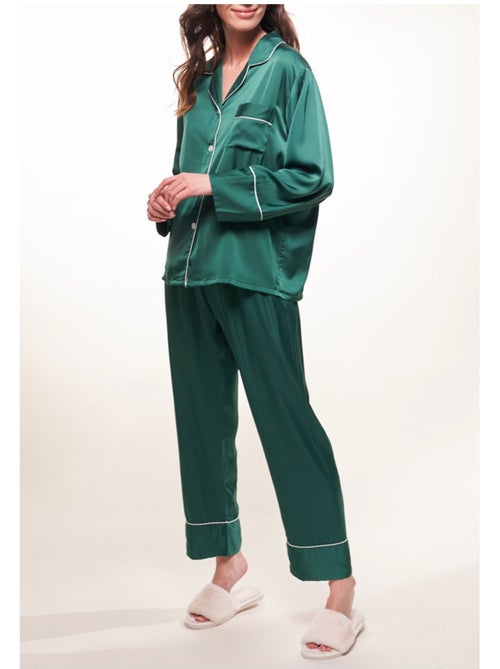 Pijama de satén fluido Kebello - Kiabi Pijama de satén fluido Kebello - Kiabi