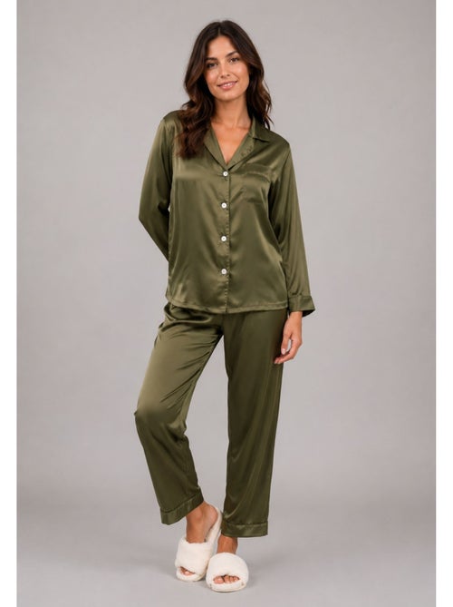 Pijama de satén fluido Kebello - Kiabi Pijama de satén fluido Kebello - Kiabi