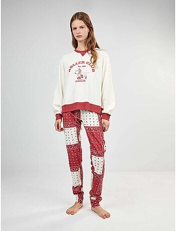 Pijama de snoopy con pantalón estampado paisley