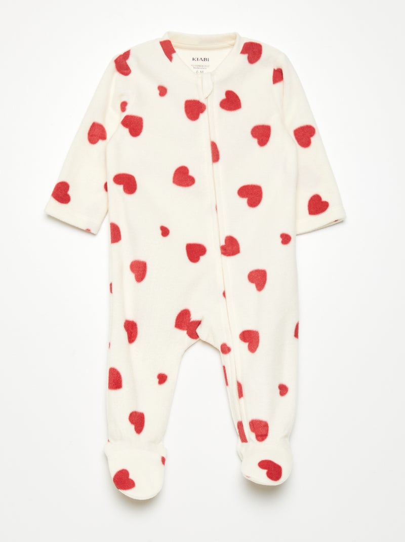 Pijama de tejido polar BLANCO - Kiabi