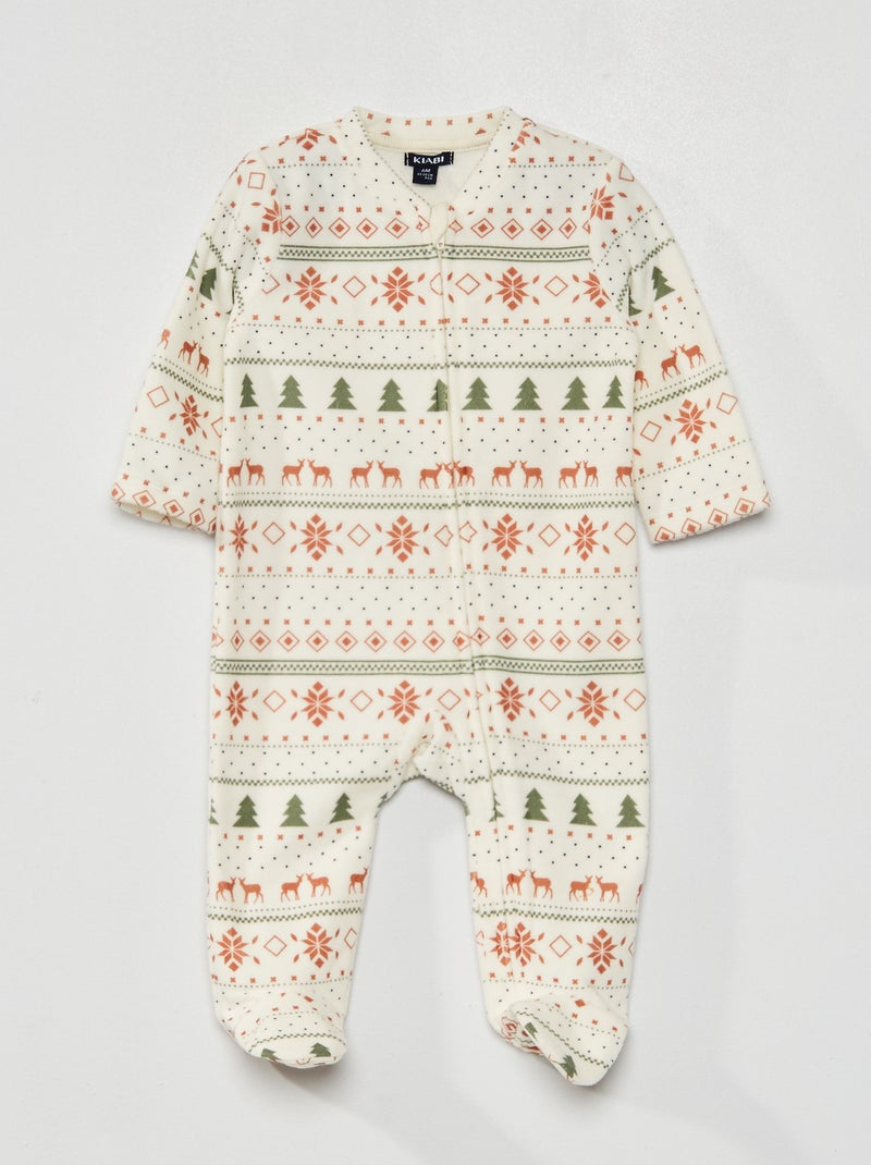 Pijama de tejido polar BLANCO - Kiabi