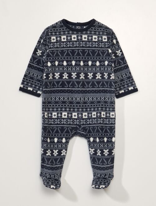 Pijama de tejido polar con estampado de jacquard - Kiabi