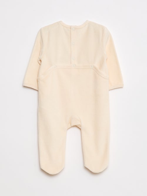 Pijama de tejido polar con pies y adorno delantero - Kiabi