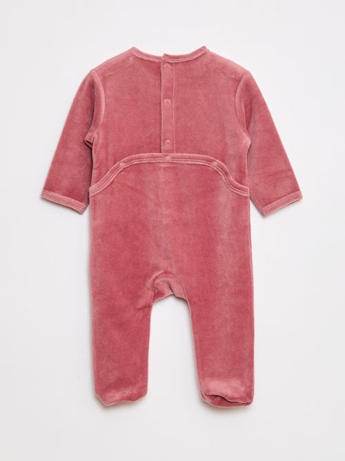 Pijama de tejido polar con pies y adorno delantero - Kiabi