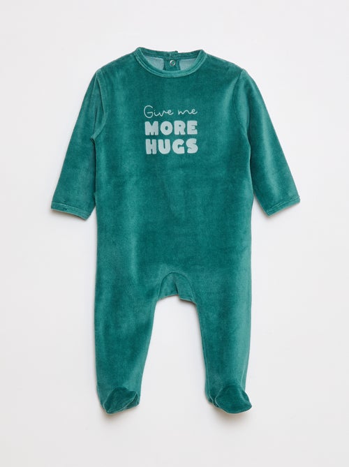 Pijama de tejido polar con pies y adorno delantero - Kiabi
