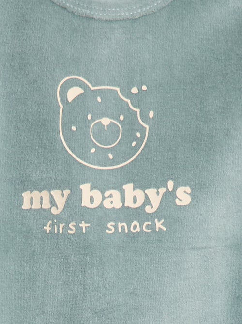 Pijama de tejido polar con pies y adorno delantero - Kiabi