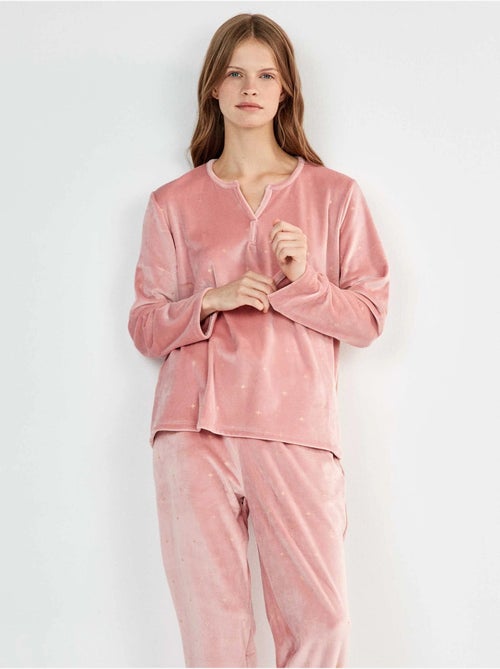 Pijama de tejido polar elástico estampado con estrellitas en glitter - Kiabi Pijama de tejido polar elástico estampado con estrellitas en glitter - Kiabi