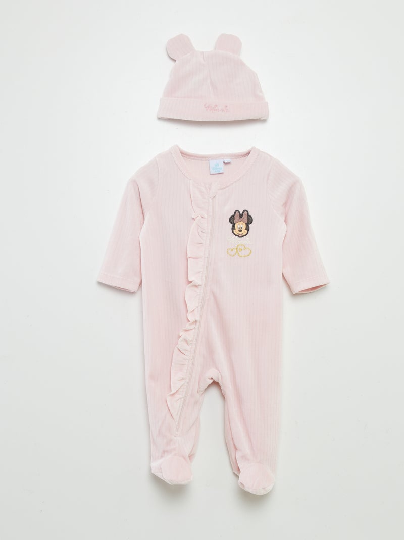 Pijama de tejido polar + gorro con orejitas 'Minnie' 'Disney' - 2 piezas ROSA - Kiabi