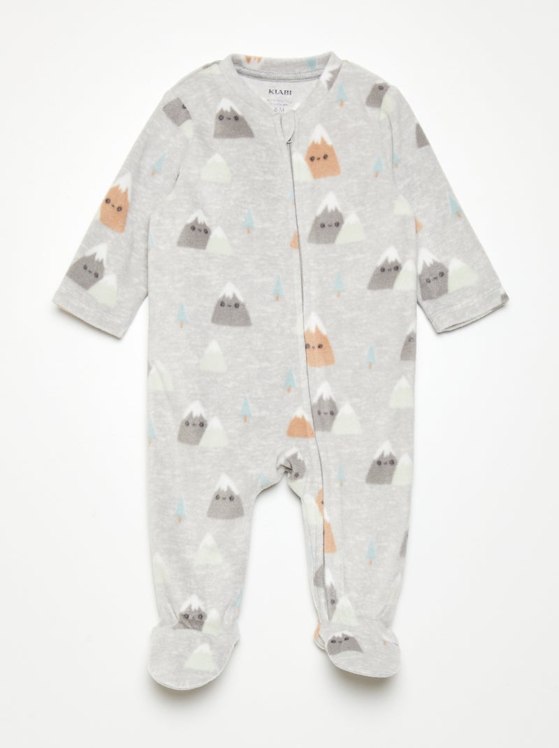 Pijama de tejido polar GRIS - Kiabi