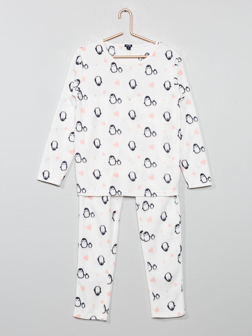 Pijama de tejido polar GRIS - Kiabi