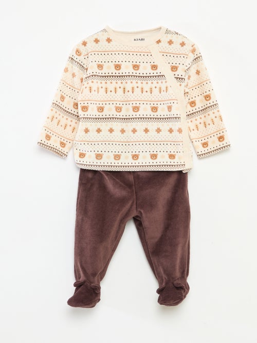 Pijama de terciopelo - 2 piezas - Kiabi