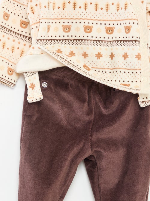 Pijama de terciopelo - 2 piezas - Kiabi