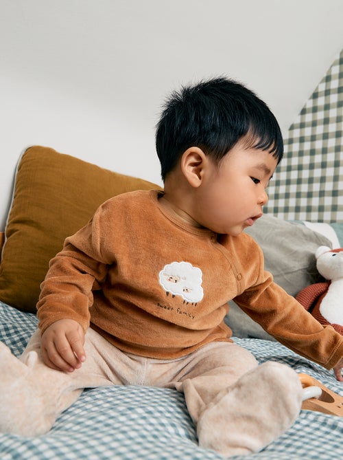 Pijama de terciopelo - 2 piezas - Kiabi