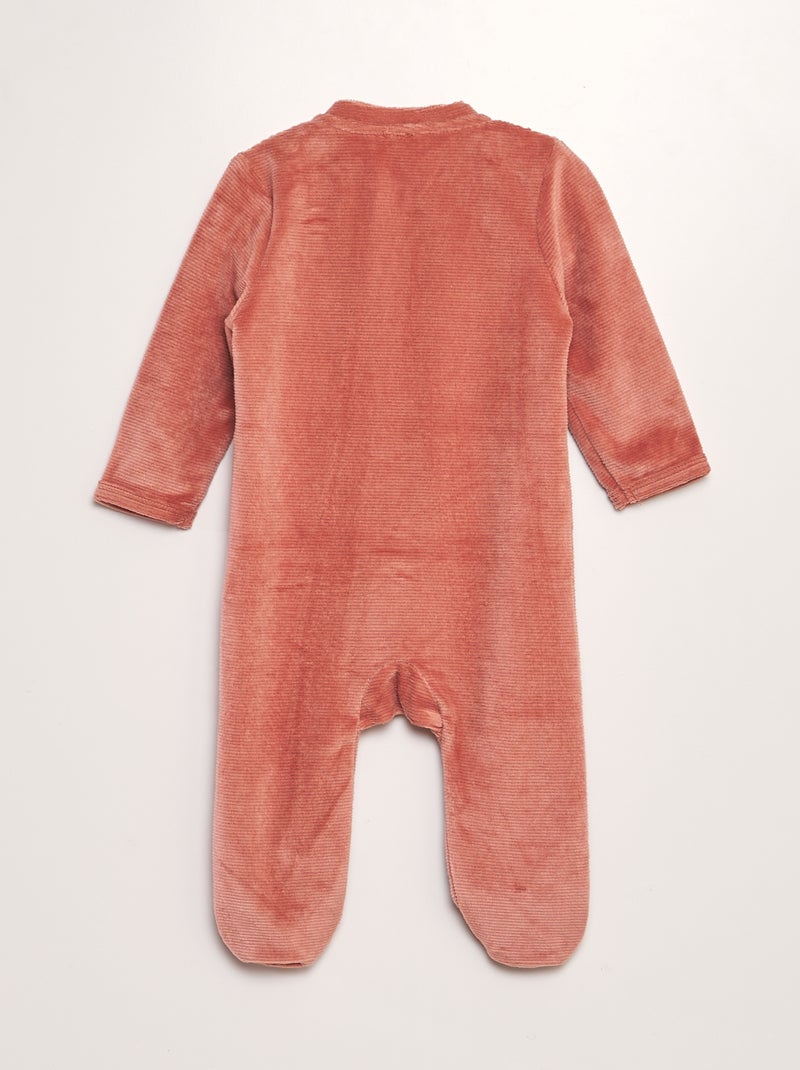 Pijama de terciopelo acanalado ROSA - Kiabi