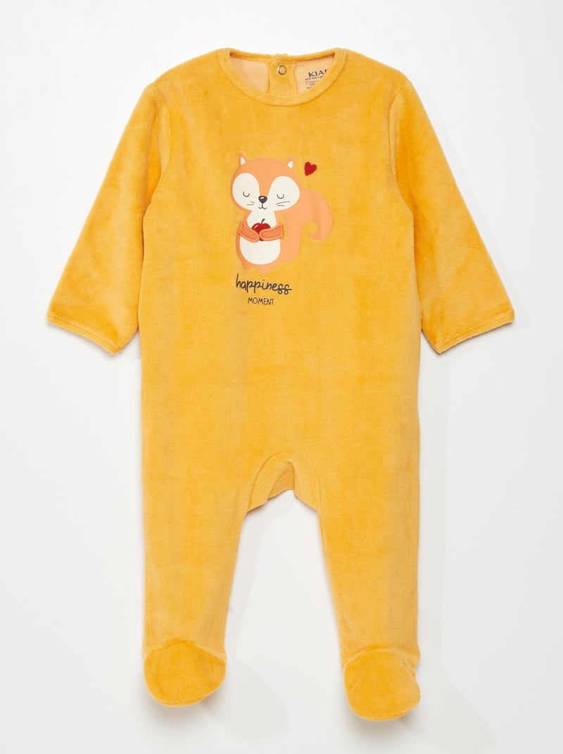 Pijama de terciopelo AMARILLO - Kiabi