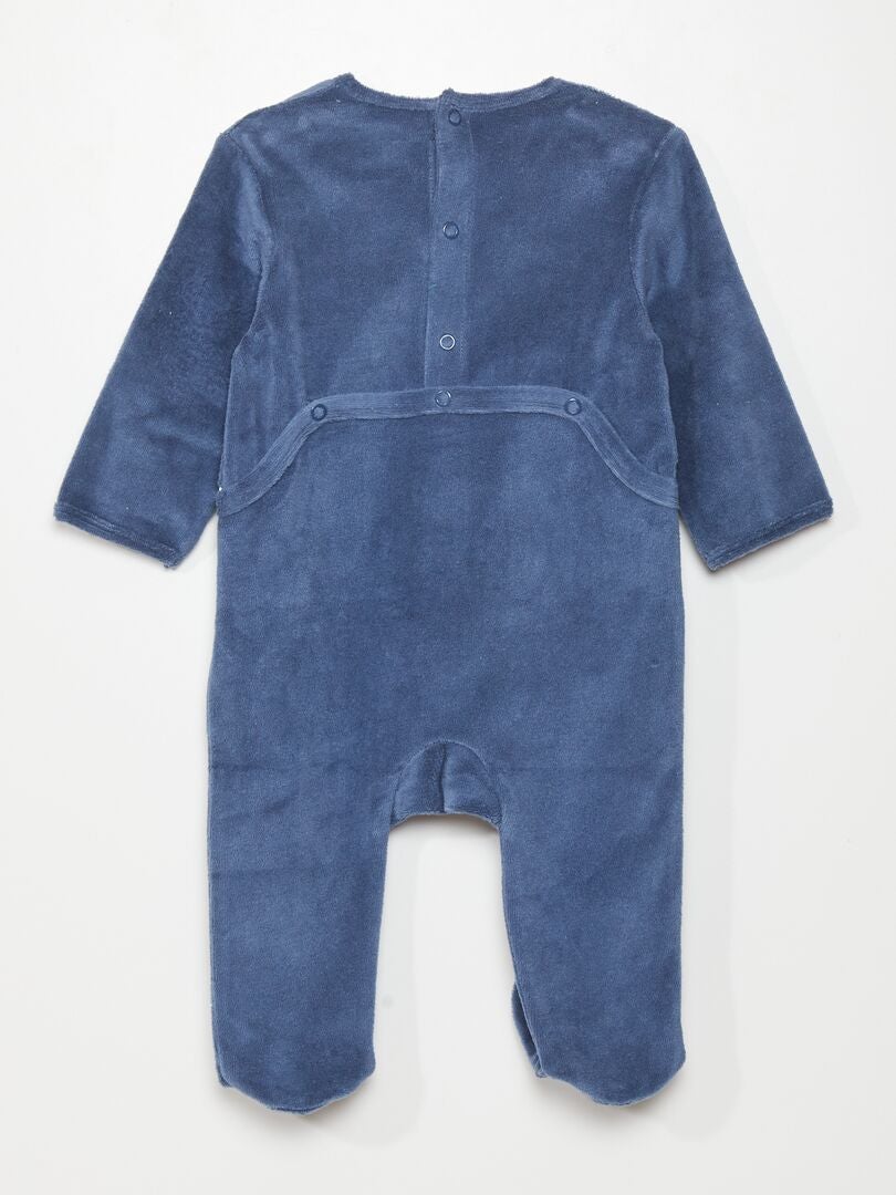 Pijama de terciopelo AZUL - Kiabi