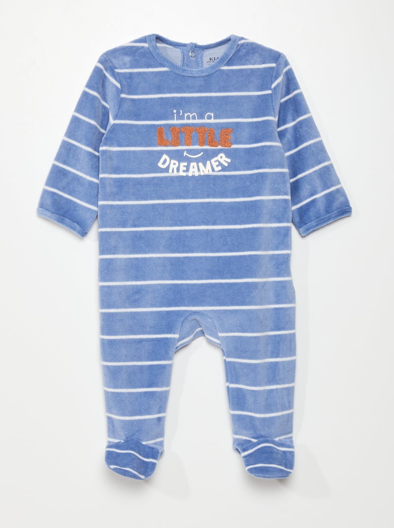 Pijama de terciopelo AZUL - Kiabi