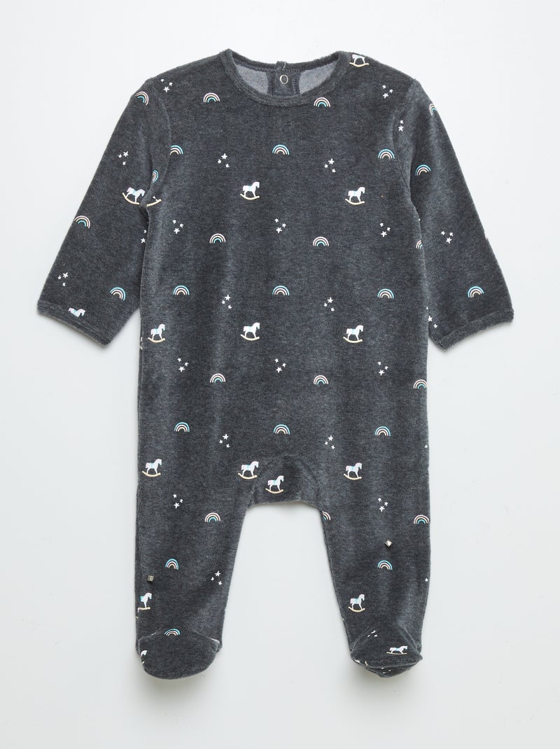 Pijama de terciopelo AZUL - Kiabi