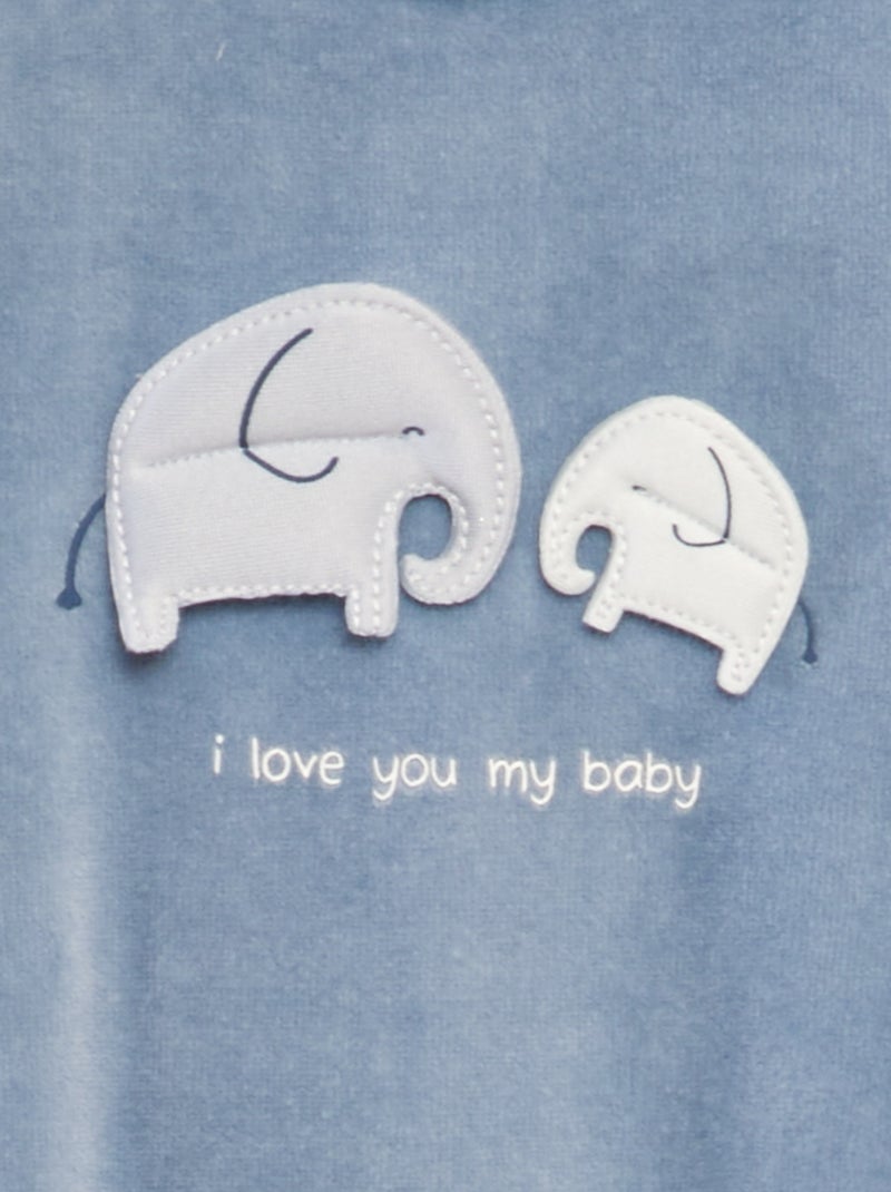 Pijama de terciopelo AZUL - Kiabi