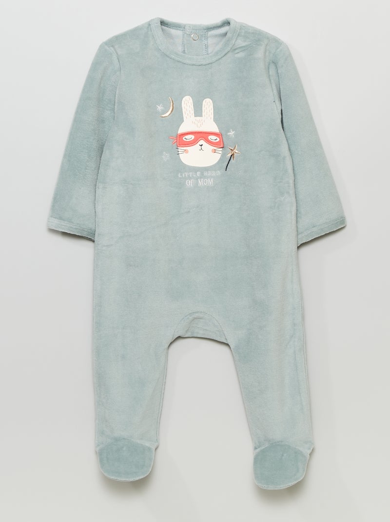 Pijama de terciopelo AZUL - Kiabi