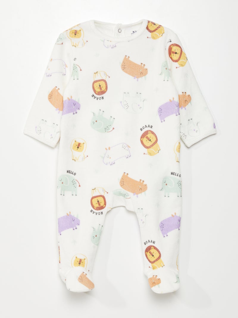 Pijama de terciopelo BEIGE - Kiabi