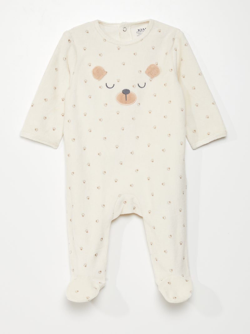 Pijama de terciopelo BEIGE - Kiabi