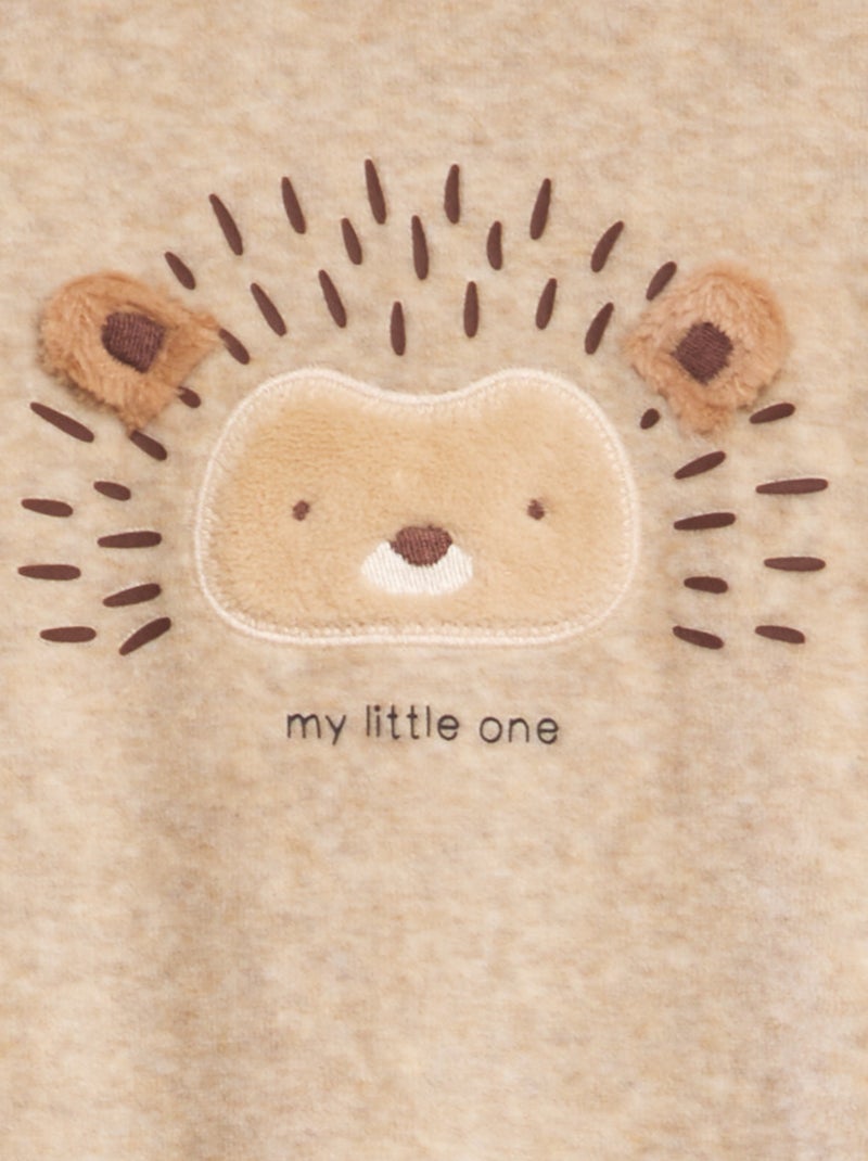Pijama de terciopelo BEIGE - Kiabi