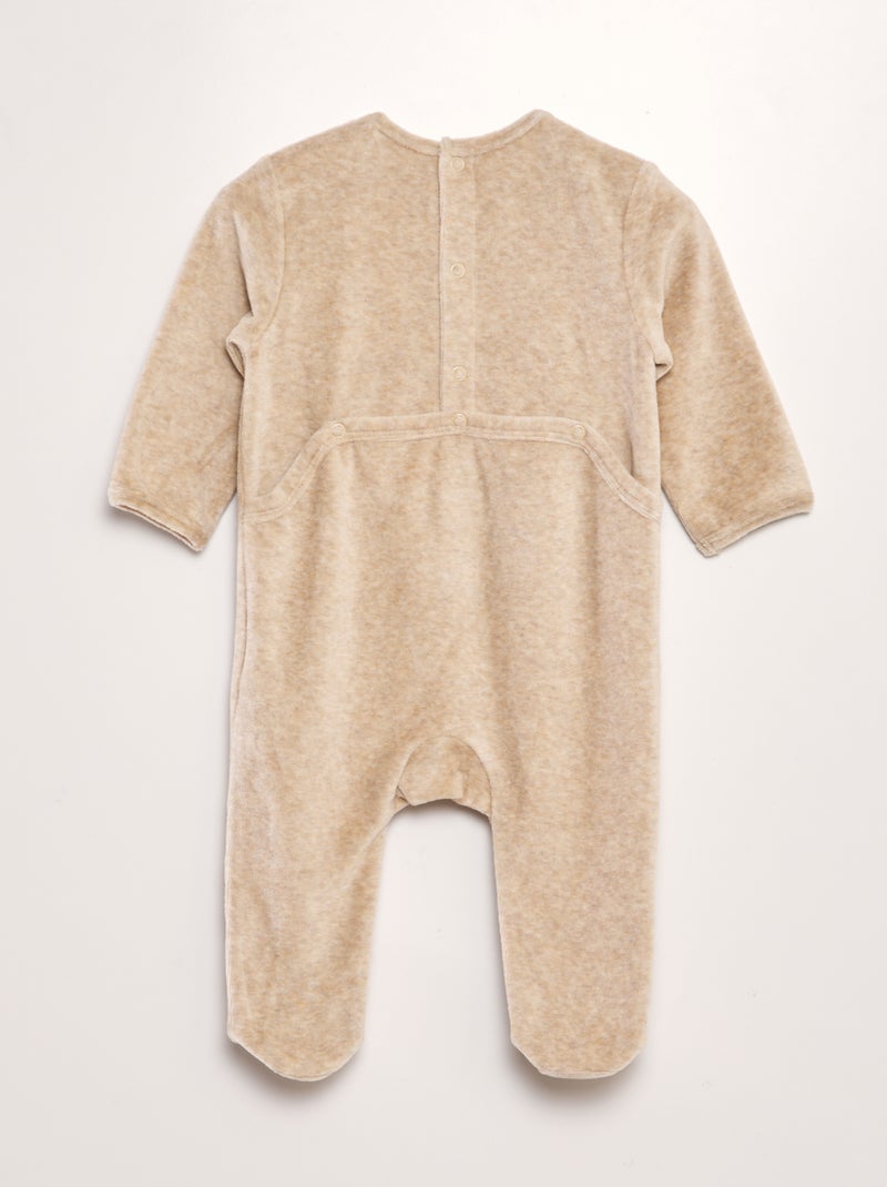Pijama de terciopelo BEIGE - Kiabi
