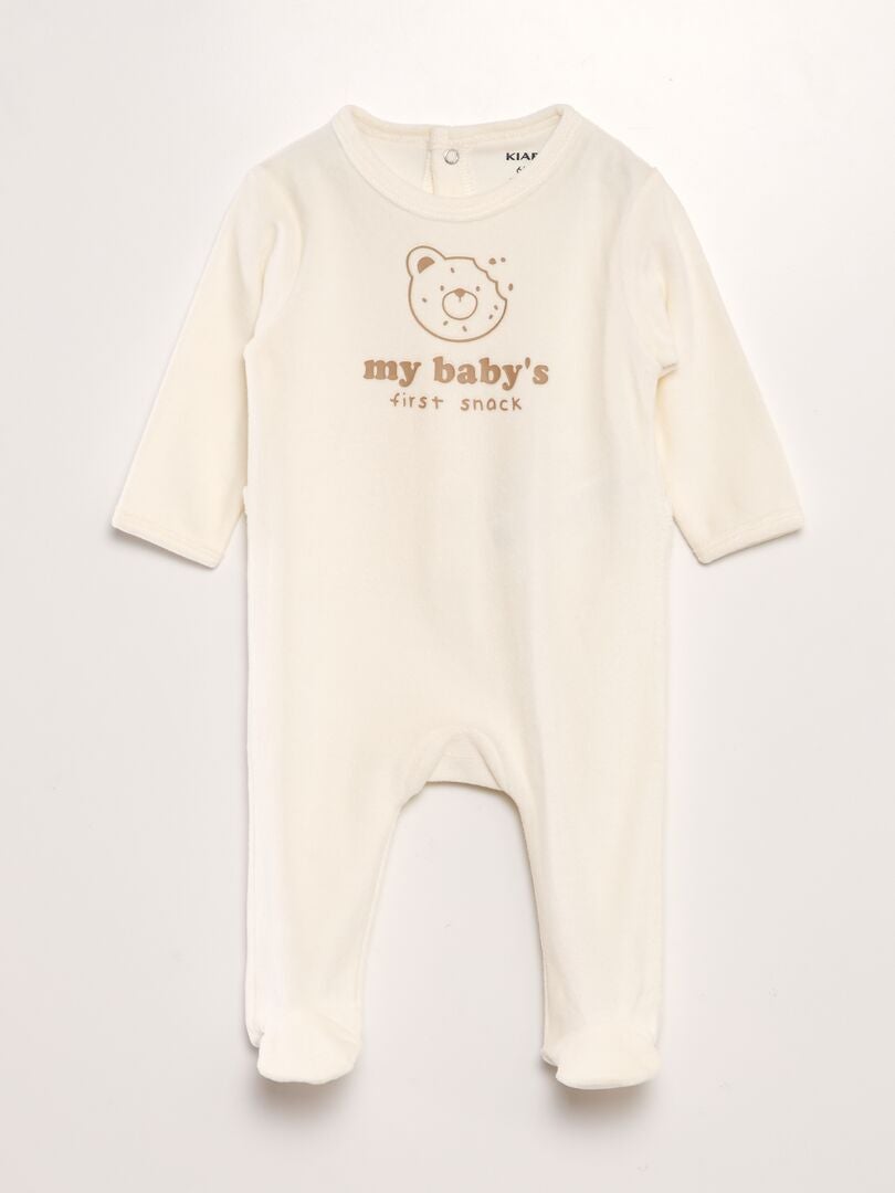 Pijama de terciopelo BEIGE - Kiabi