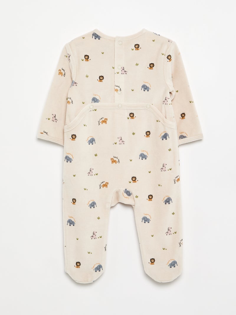 Pijama de terciopelo Beige - Kiabi