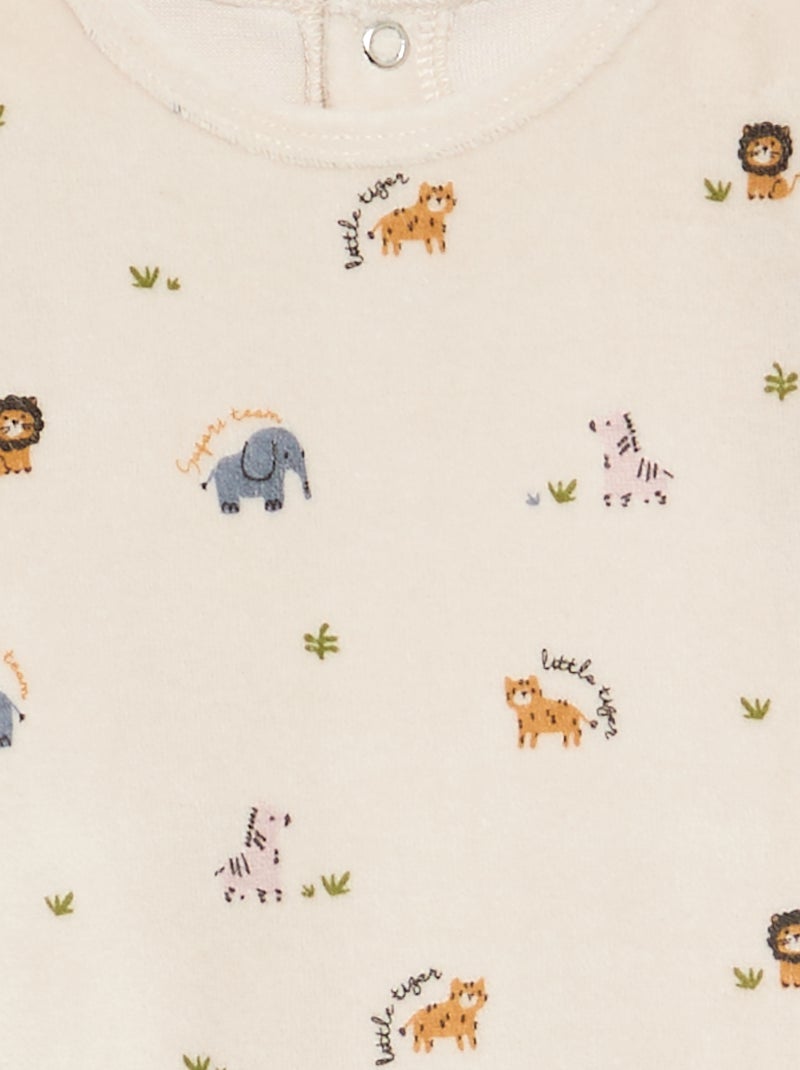 Pijama de terciopelo Beige - Kiabi